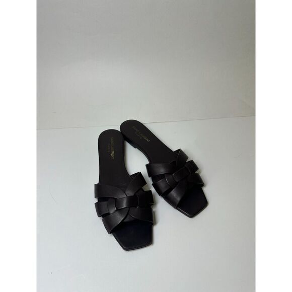 Saint Laurent Paris Saint Laurent Paris Burgundy Leather Sandals - Picture 1 of 7